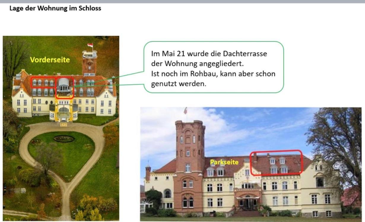 Schloss Lelkendorf Apartment Ulrichshusen Maisonette Fewo Mecklenburger Seenplatte Mit Dachterrasse Naehe Ostsee Exterior foto